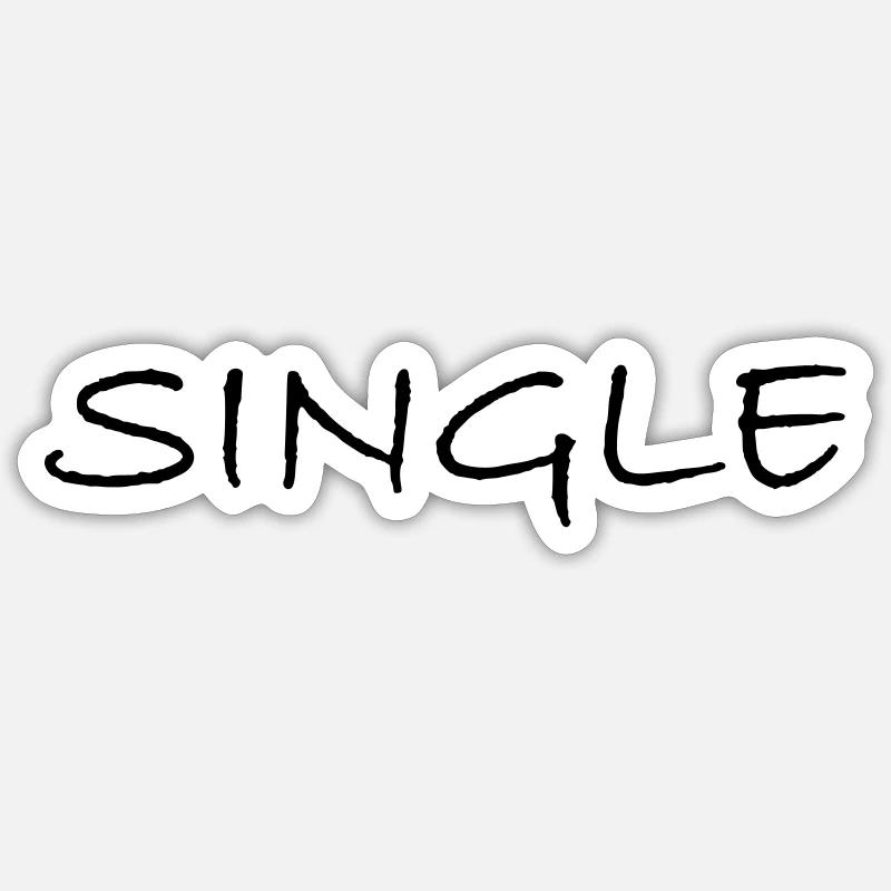 SINGLE pur - Sticker Größe S (10 x 10 cm) - Mattweiß