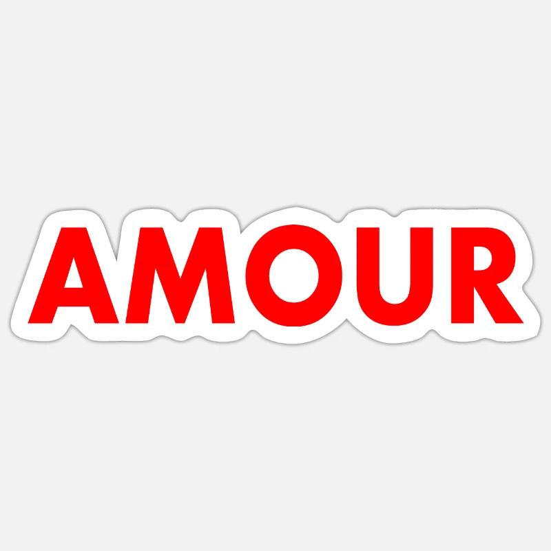 Amour - Sticker taille S (10 x 10 cm) - blanc mat