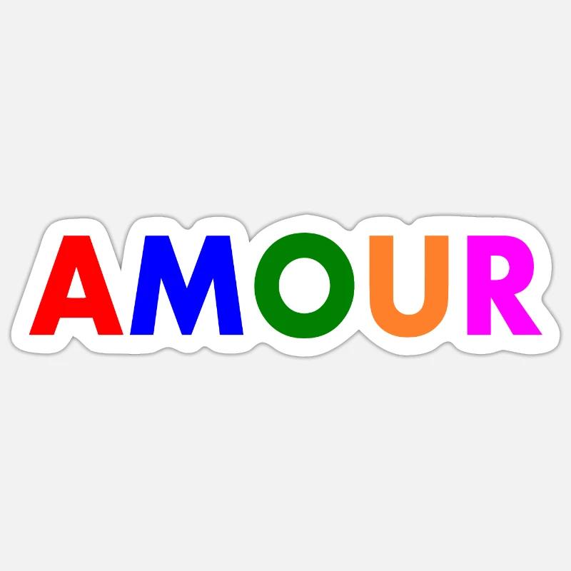Amour - Sticker Größe S (10 x 10 cm) - Mattweiß