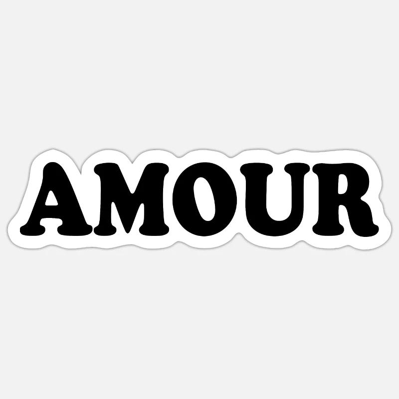 Amour - Sticker taille S (10 x 10 cm) - blanc mat