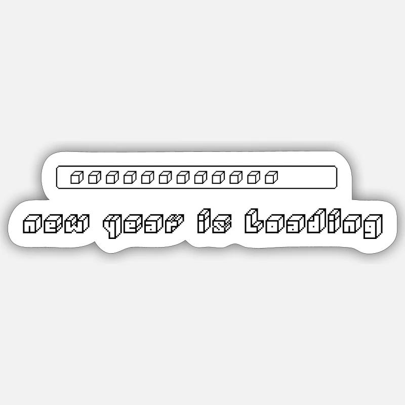 Nouvel An pour les joueurs et les nerds - Sticker taille S (10 x 10 cm) - blanc mat