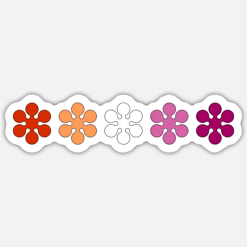 Fierté lesbienne subtile - Sticker taille S (10 x 10 cm) - blanc mat