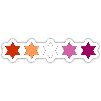Subtile lesbische Pride-Stars - Sticker Größe S (10 x 10 cm) - Mattweiß - Vorne