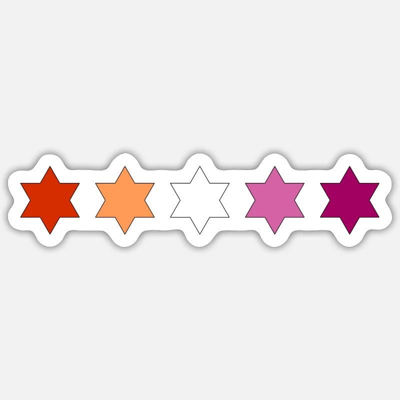 Subtle Lesbian Pride stars Sticker size S (10 x 10 cm)