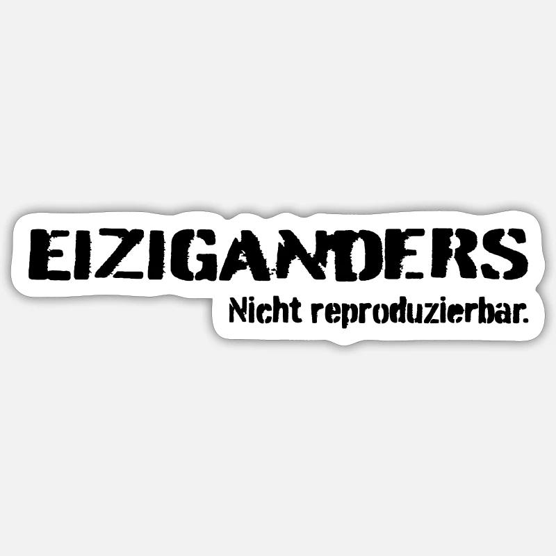 Einziganders - Sticker Größe S (10 x 10 cm) - Mattweiß