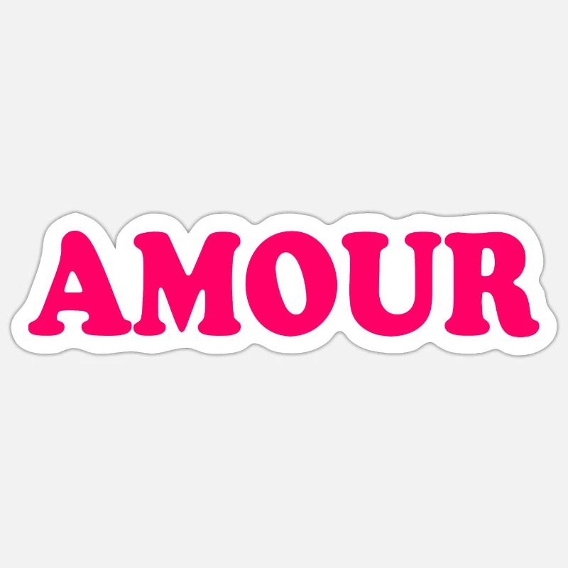 Amour - Sticker taille S (10 x 10 cm) - blanc mat