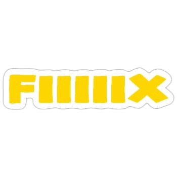 fiiiiix fix Jugendsprache teen - Sticker Größe S (10 x 10 cm) - Mattweiß - Vorne