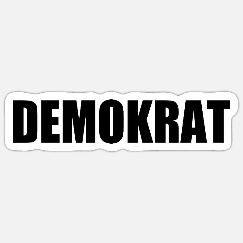 Démocrate - Sticker taille S (10 x 10 cm) - blanc mat