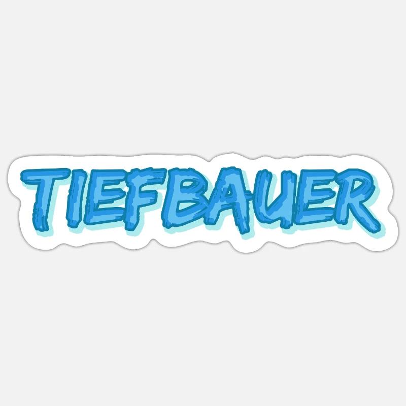 Tiefbauer als Job - Sticker Größe S (10 x 10 cm) - Mattweiß