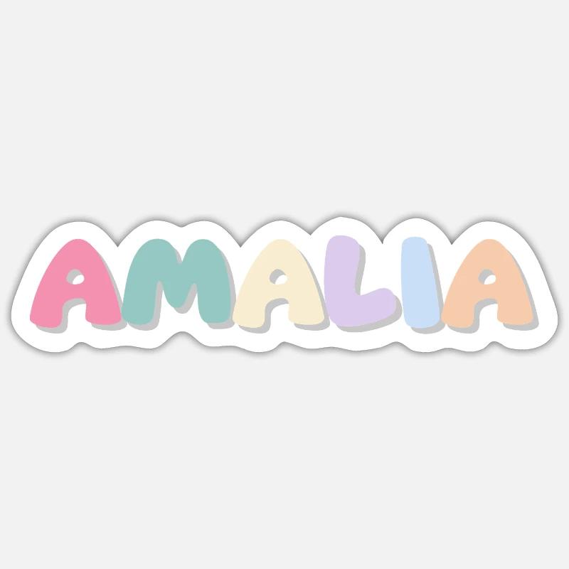 Nom - Amalia - Sticker taille S (10 x 10 cm) - blanc mat