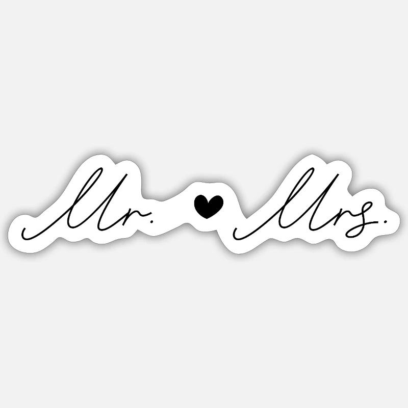 Mr & Mrs - Sticker size S (10 x 10 cm) - white matte