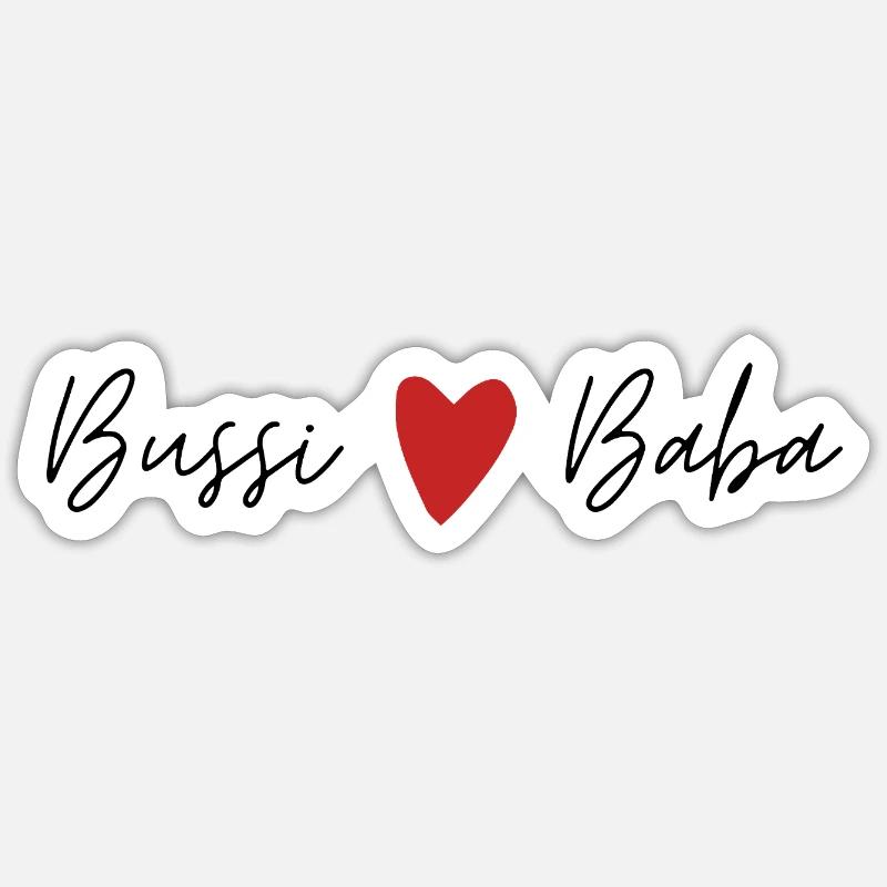 Bussi Baba - Sticker Größe S (10 x 10 cm) - Mattweiß