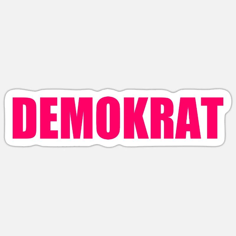 Démocrate - Sticker taille S (10 x 10 cm) - blanc mat