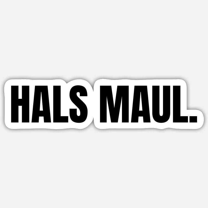 Hals Maul. - Sticker Größe S (10 x 10 cm) - Mattweiß