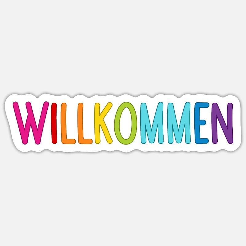 Willkommen Sticker Größe S (10 x 10 cm)