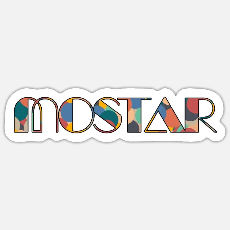Mostar Retro Pop Typography Sticker size S (10 x 10 cm)