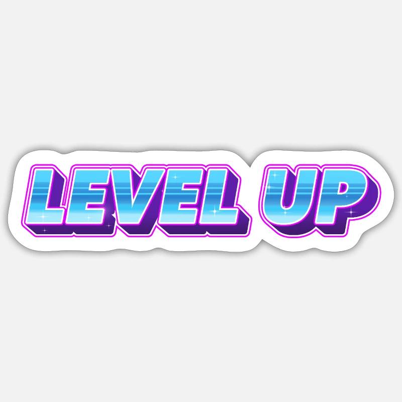 level up - Sticker size S (10 x 10 cm) - white matte