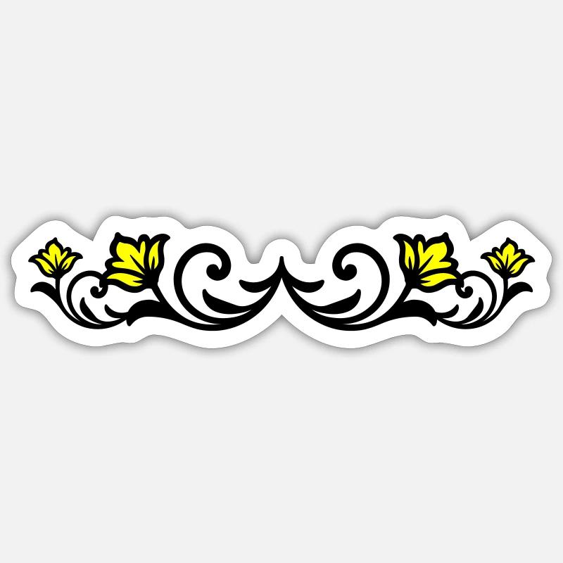 Floral Element - Sticker Größe S (10 x 10 cm) - Mattweiß