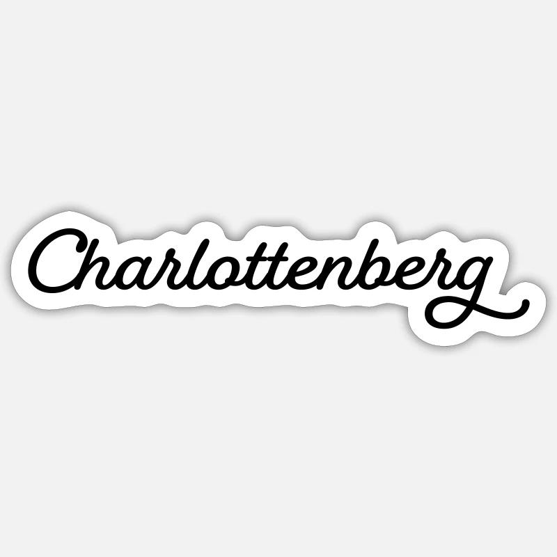 Charlottenberg black - Sticker size S (10 x 10 cm) - white matte