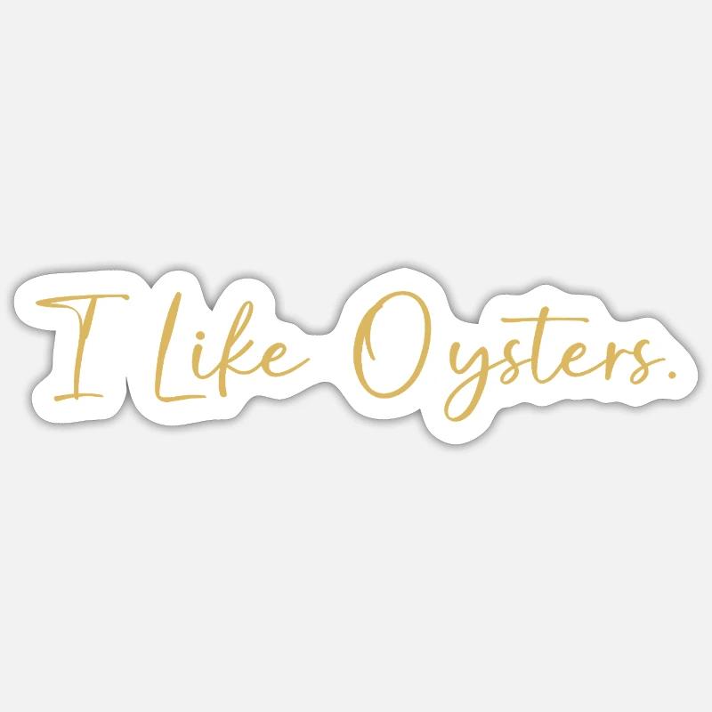 Huîtres - Sticker taille S (10 x 10 cm) - blanc mat