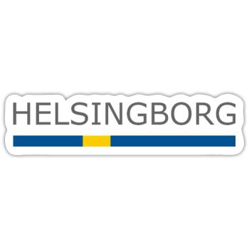Sweden Flag - Helsingborg - Sverige - Schweden - Sticker Größe S (10 x 10 cm) - Mattweiß - Vorne