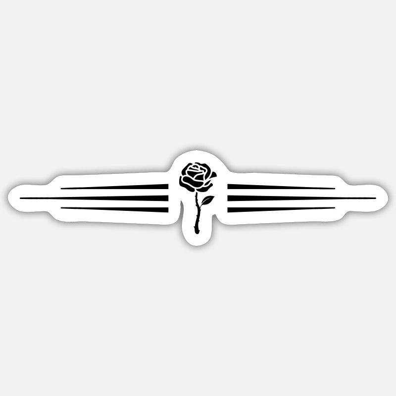Rose Symbol Line - Sticker size S (10 x 10 cm) - white matte