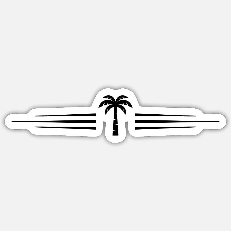 Palm Tree Symbol Line Sticker size S (10 x 10 cm)