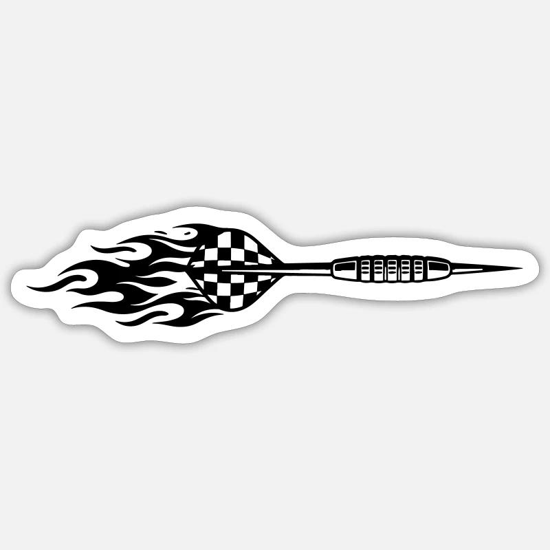 Dart Symbol Fire - Sticker size S (10 x 10 cm) - white matte