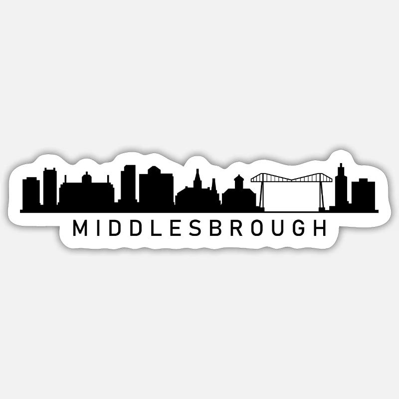 Silhouette de Middlesbrough - Sticker taille S (10 x 10 cm) - blanc mat