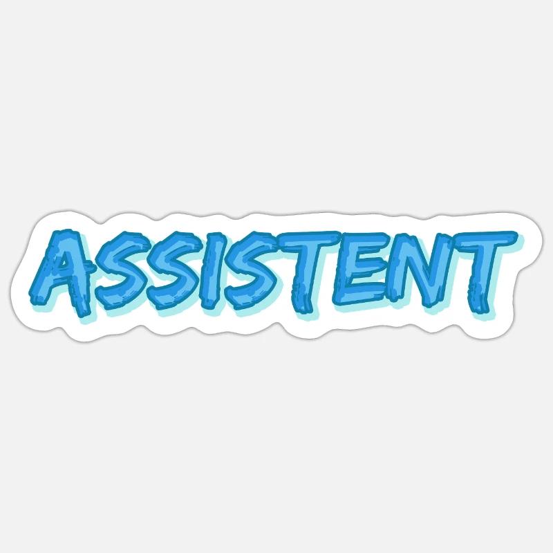 Assistant as a comic - Sticker size S (10 x 10 cm) - white matte