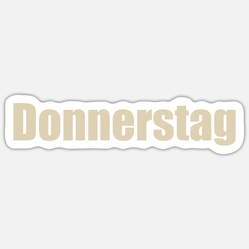 Donnerstag - Sticker Größe S (10 x 10 cm) - Mattweiß