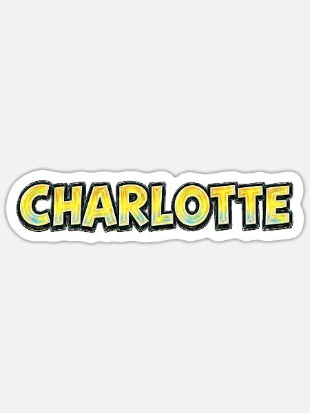 Charlotte – Handgezeichnete Typografie - Sticker Größe S (10 x 10 cm) - Mattweiß