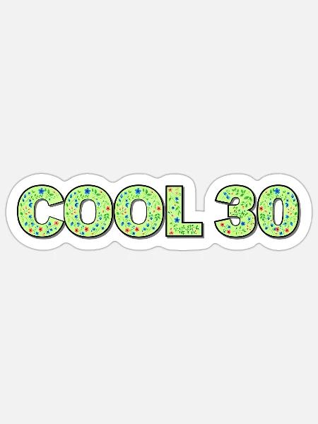 Cool 30 Blumenmuster - Sticker Größe S (10 x 10 cm) - Mattweiß