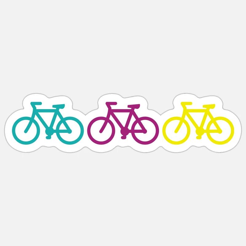 three bikes - Sticker Größe S (10 x 10 cm) - Mattweiß