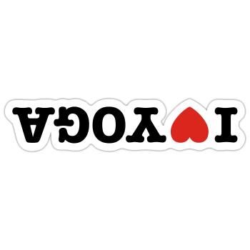 I love yoga - Sticker Größe S (10 x 10 cm) - Mattweiß - Vorne