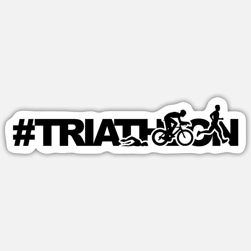 #TRIATHLON man - Sticker Größe S (10 x 10 cm) - Mattweiß
