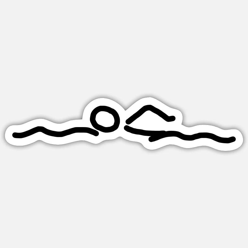 iYpsilon Schwimmer - Sticker Größe S (10 x 10 cm) - Mattweiß