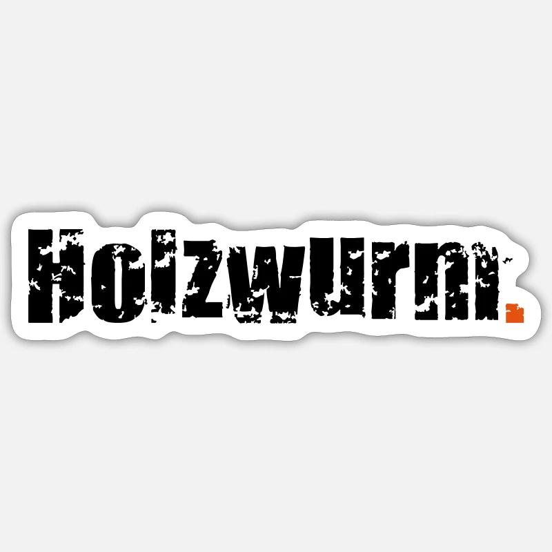 Holzwurm - Sticker Größe S (10 x 10 cm) - Mattweiß