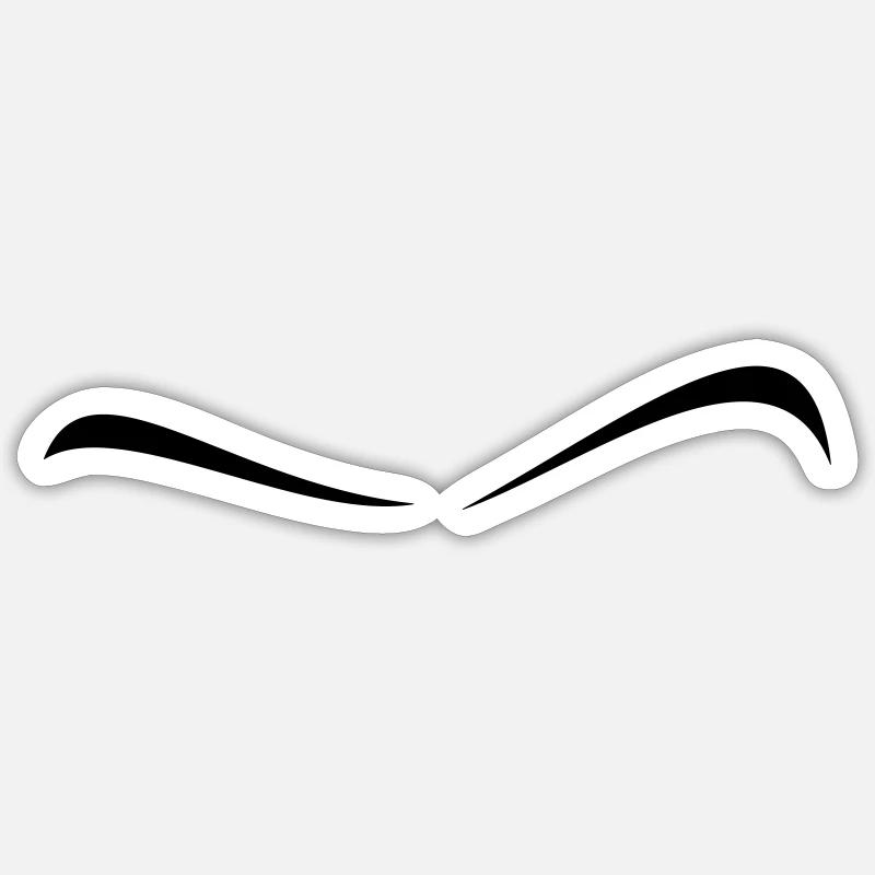 eyebrows - Sticker size S (10 x 10 cm) - white matte