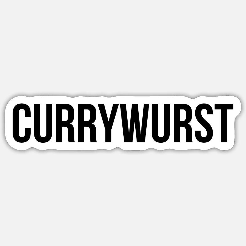 Currywurst - Sticker Größe S (10 x 10 cm) - Mattweiß