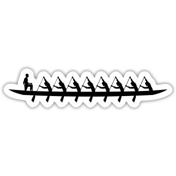 Boot Ruderboot Kanu Kanute Ruderer Rudern Kajak - Sticker Größe S (10 x 10 cm) - Mattweiß - Vorne