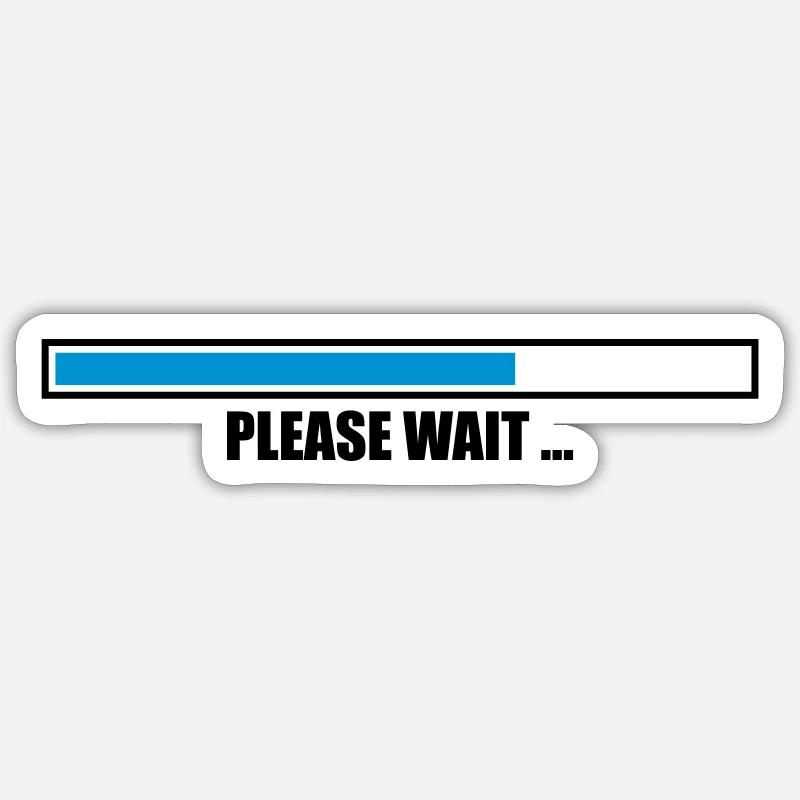 poutres please large loading chargeur télécharger - Sticker taille S (10 x 10 cm) - blanc mat