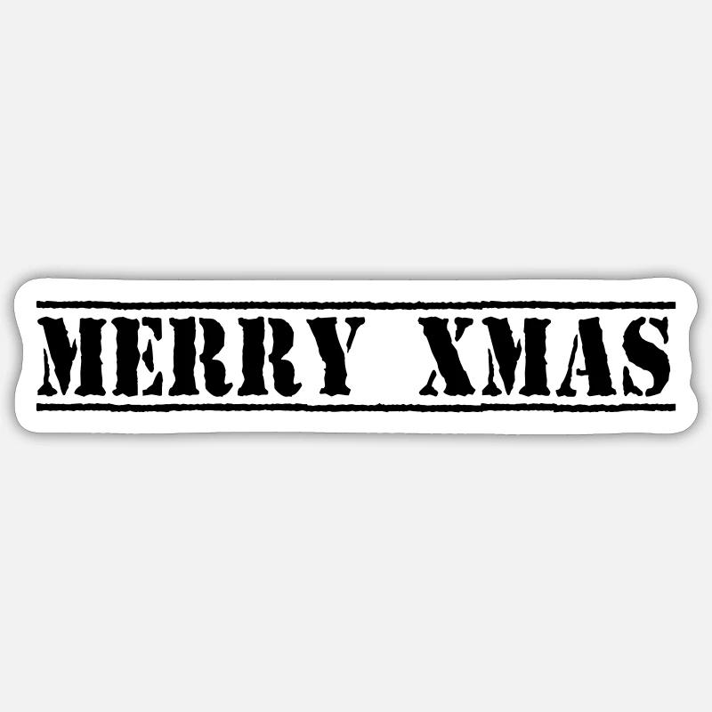 Joyeux XMAS - Style Top Secret - Sticker taille S (10 x 10 cm) - blanc mat