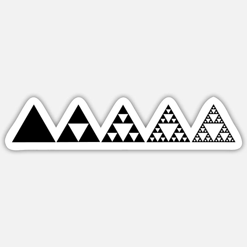 Sierpinski triangles - fractale - Sticker taille S (10 x 10 cm) - blanc mat