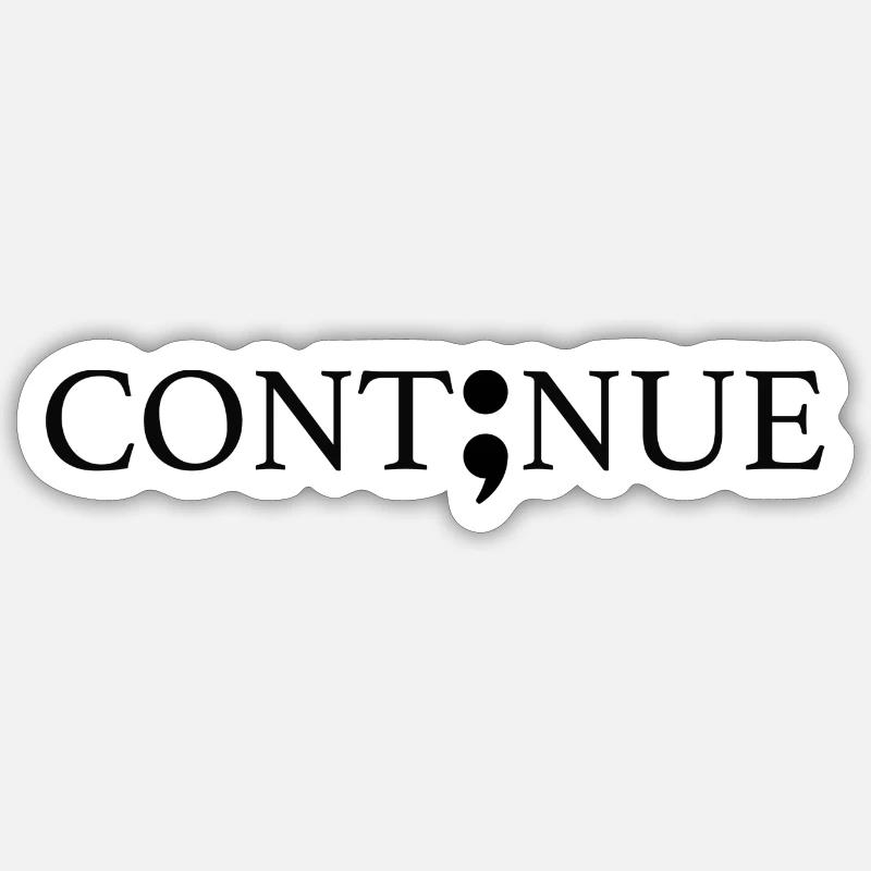 Semi-virgule continue - Sticker taille S (10 x 10 cm) - blanc mat