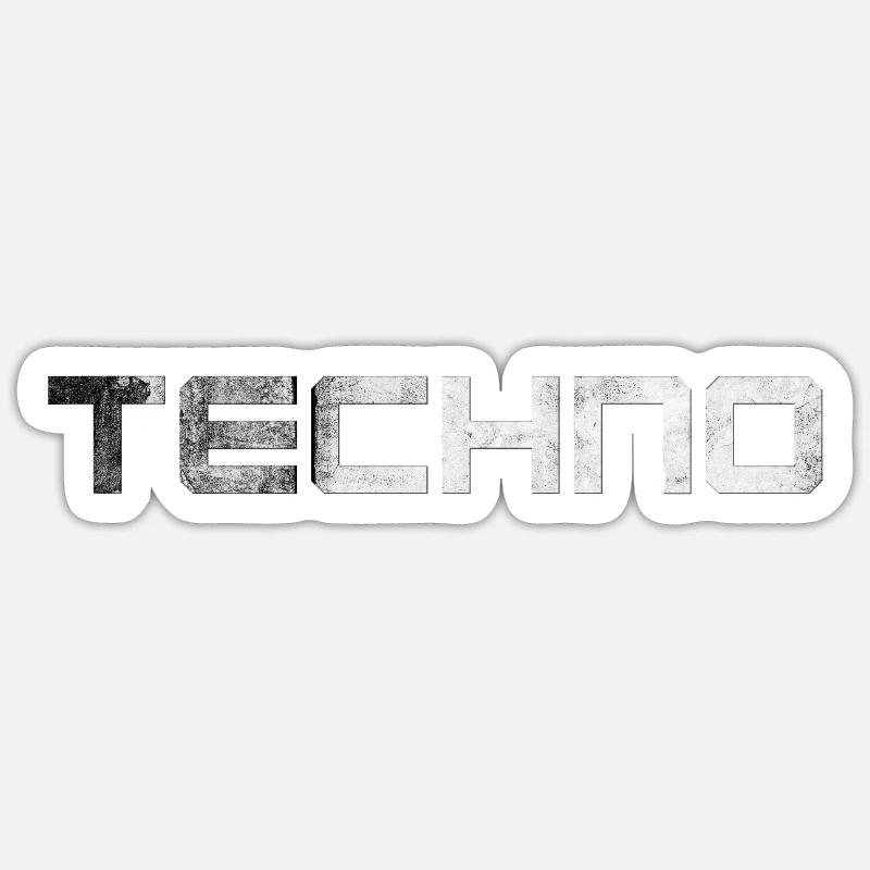 Regali musicali techno minimal house - Sticker formato S (10 x 10 cm) - bianco opaco