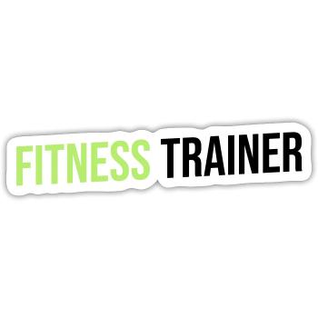 fitness trainer green black - Sticker size S (10 x 10 cm) - white matte - Front