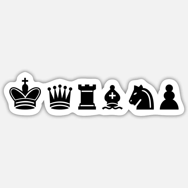 Échecs - Sticker taille S (10 x 10 cm) - blanc mat