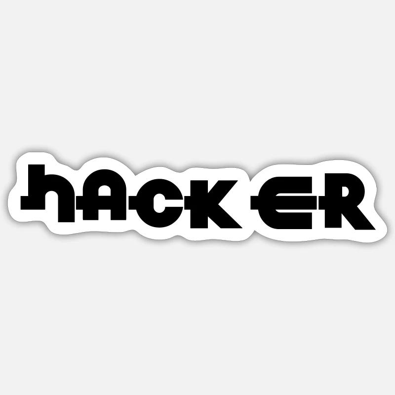 Hacker - Sticker Größe S (10 x 10 cm) - Mattweiß