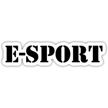 E-Sport - Sticker taille S (10 x 10 cm) - blanc mat - Devant